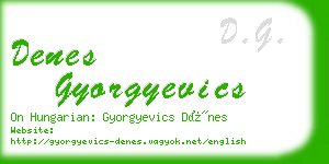 denes gyorgyevics business card